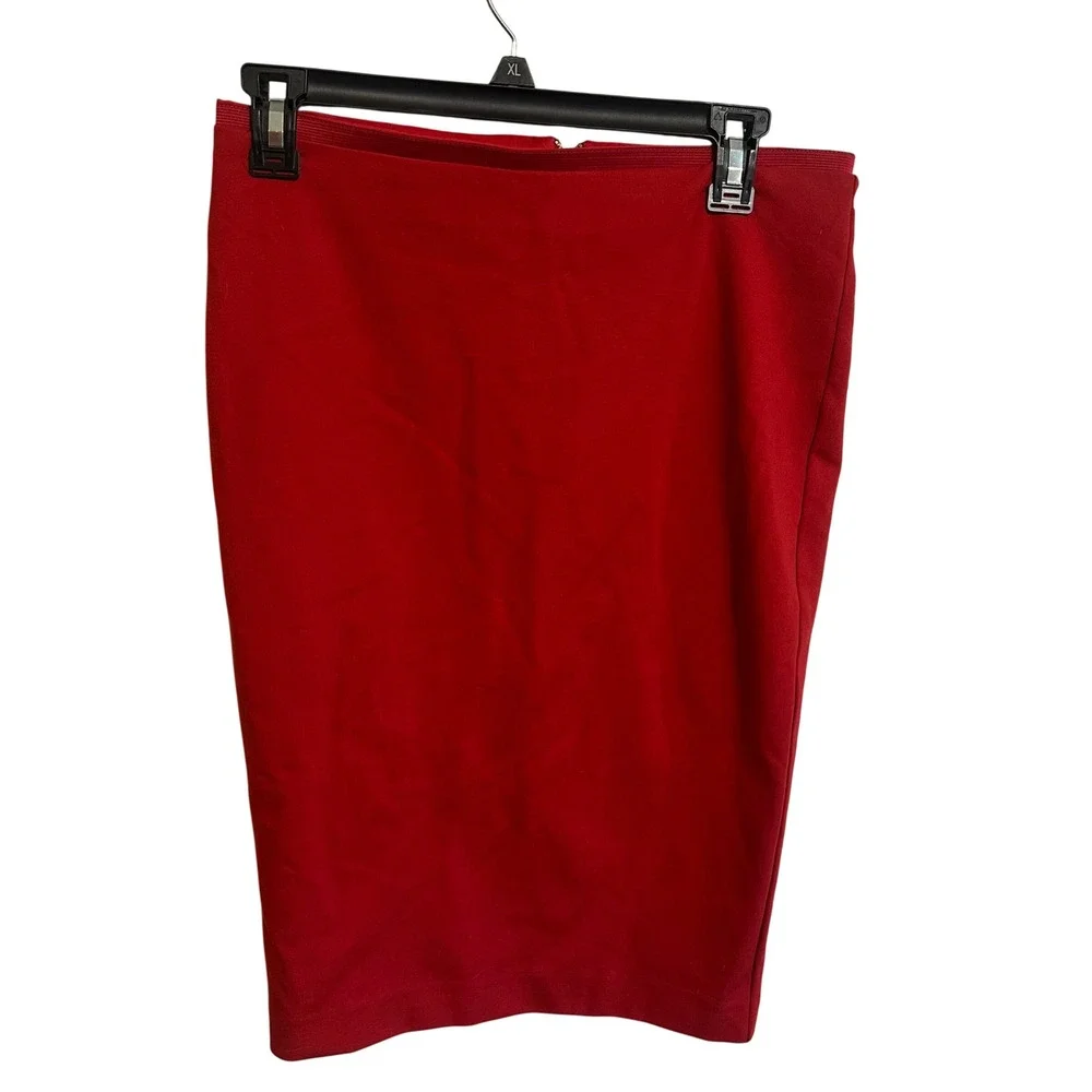 NWT Boden Pencil Skirt Womens 6R Red Zip Back Vent Structured Office Outdoor